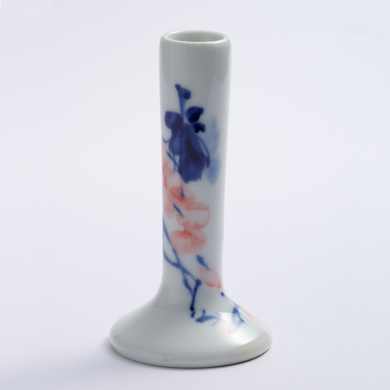 青い花柄 陶器製花立て スツール 陶器 花台 青花 花柄 台 プランター置き 椅子 イス